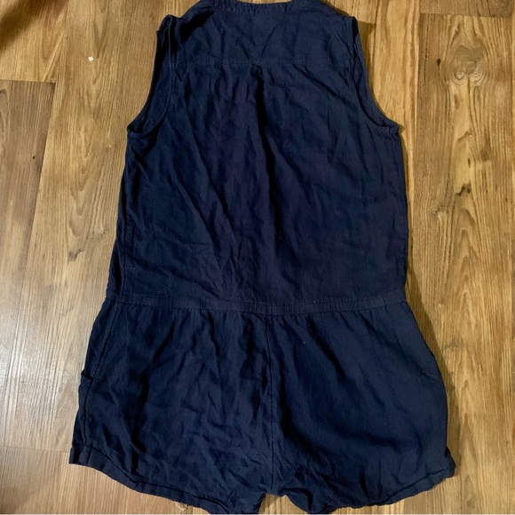 Old Navy Linen Short button up Romper with adjustable waist - Picture 2 of 9